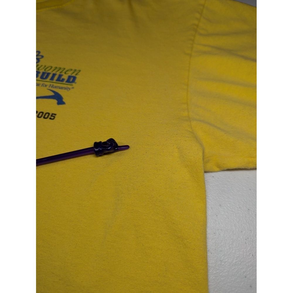 Habitat For Humanity T Shirt Size Large Women Build Atlanta 2005 Vintage Yellow - Picture 6 of 10